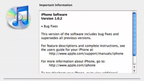 iPhone Software 1.0.2