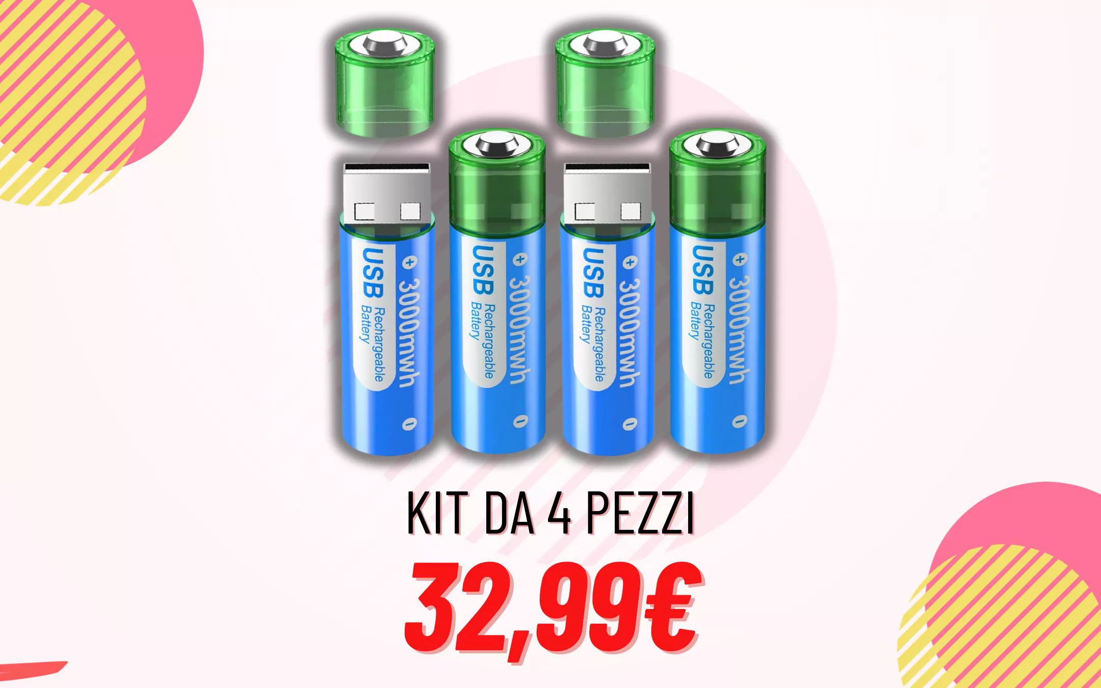 SONO VIRALI le Batterie Ricaricabili USB: 4 batterie a prezzo OCCASIONE! -  Melablog
