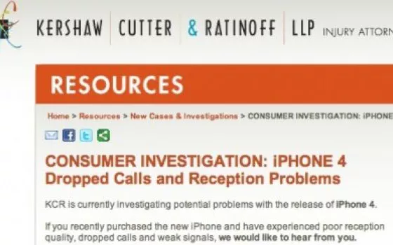 Studio legale tenta la class action contro Apple per i problemi di ricezione di iPhone 4