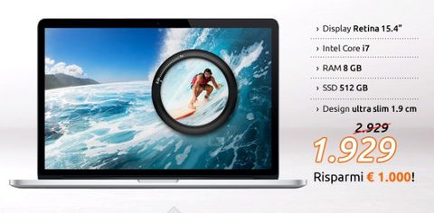 Marcopoloshop: MacBook Pro Retina, 1000€ di sconto