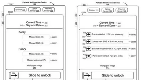 Alcuni interessanti brevetti sull'interfaccia di iPhone