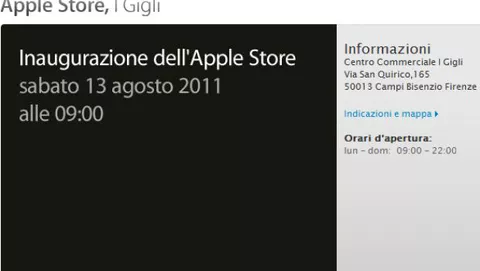 L'Apple Store di Firenze aprirà sabato 13 agosto. Prossimamente un Apple Store in pieno centro a Torino
