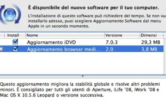 Aggiornamenti per iLife '08