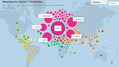 Facebook pubblica la mappa delle amicizie