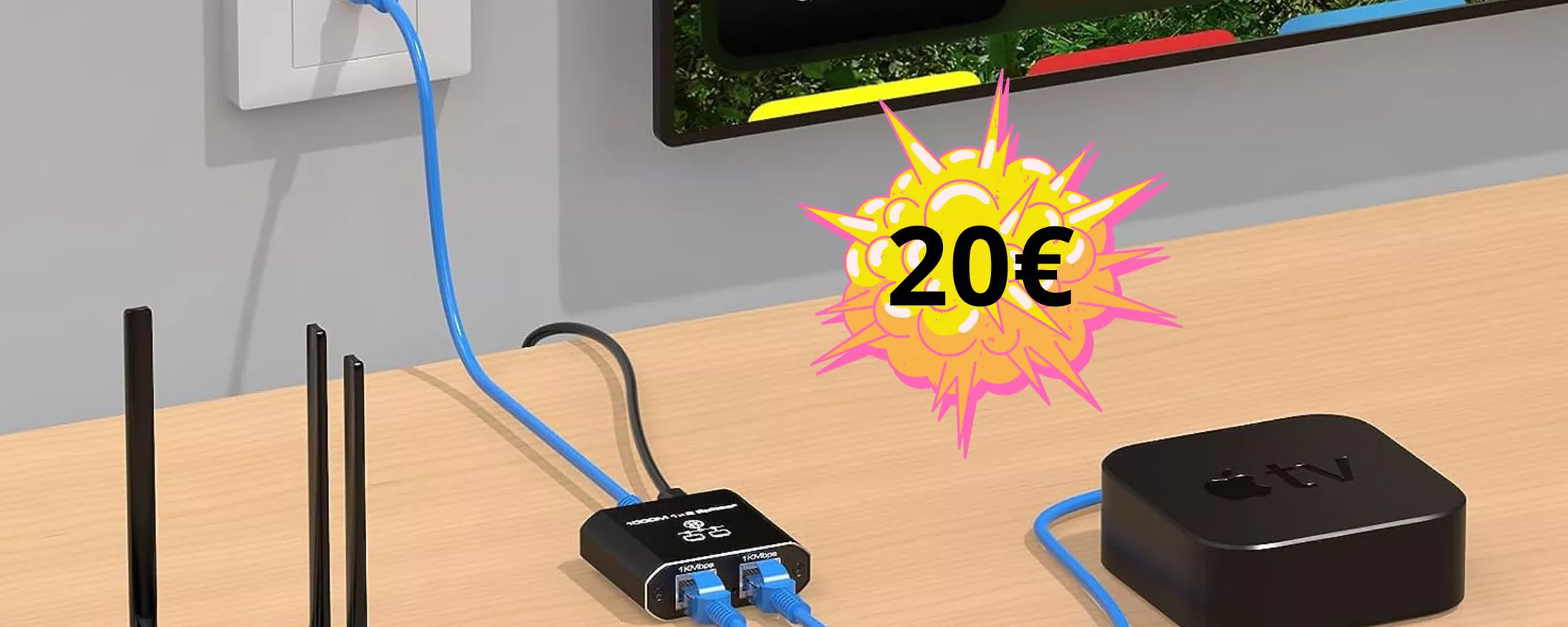 Utilissimo Switch Ethernet con 2 Porte LAN a soli 20 euro! Approfittane subito