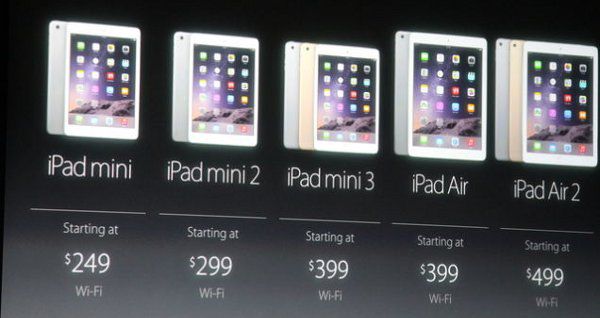 I prezzi della nuova gamma iPad mini e iPad Air