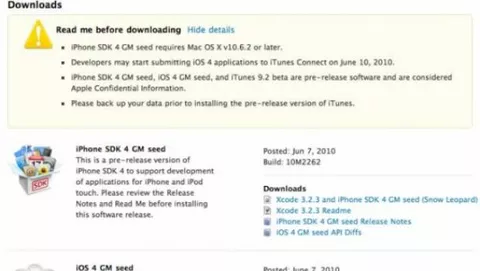 Rilasciate le versioni per sviluppatori di iPhone SDK 4, iOs 4 e iTunes 9.2 beta