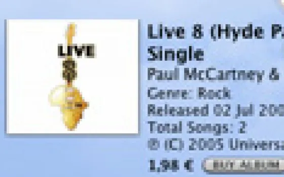 Due estratti del Live8 già disponibili su iTMS