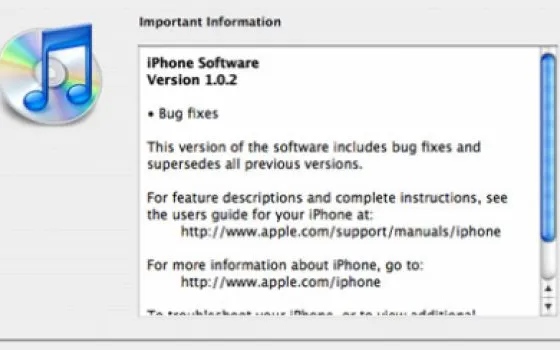 iPhone Software 1.0.2