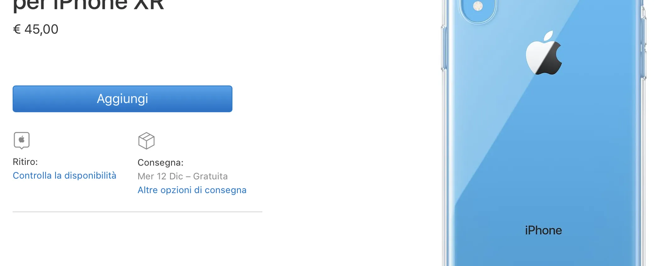 iPhone XR, arriva la custodia ufficiale Apple (ma costa uno sproposito)