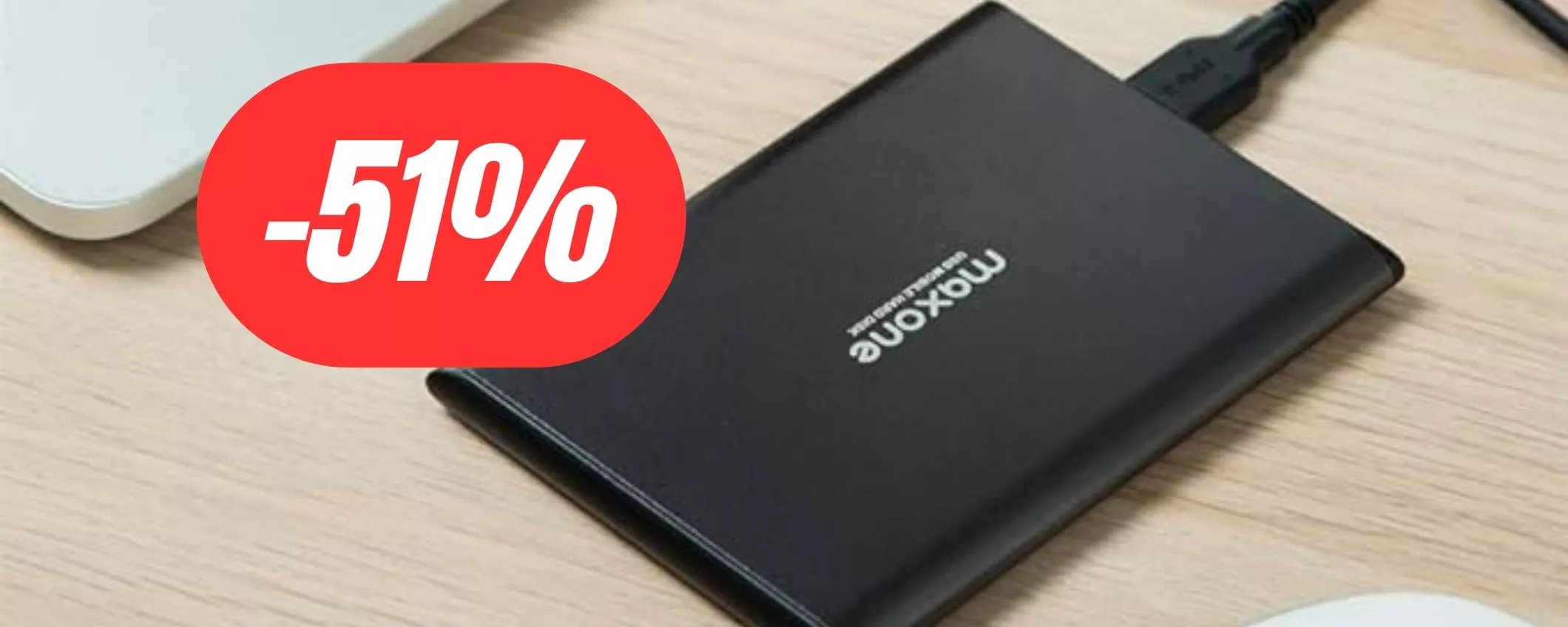 Hard disk esterno da 500GB al 51% di sconto su Amazon: OFFERTA PAZZESCA