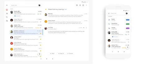 Gmail sfoggia un nuovo look molto luminoso