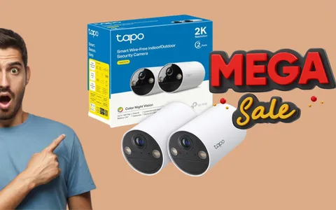 Sconto maxi del -42% sul Set da 2 Telecamere di sicurezza Tapo: offerta LIMITATA