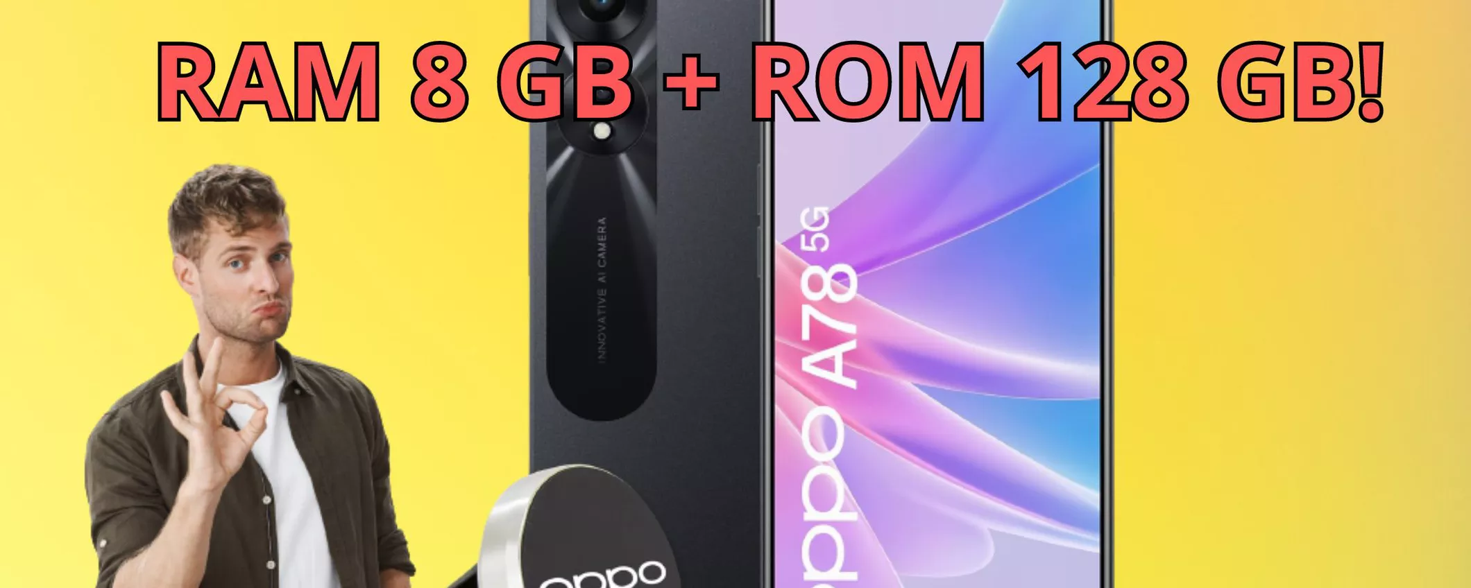 Smartphone OPPO A78 + supporto AUTO a soli 199 euro: l'offerta BLACK FRIDAY del giorno