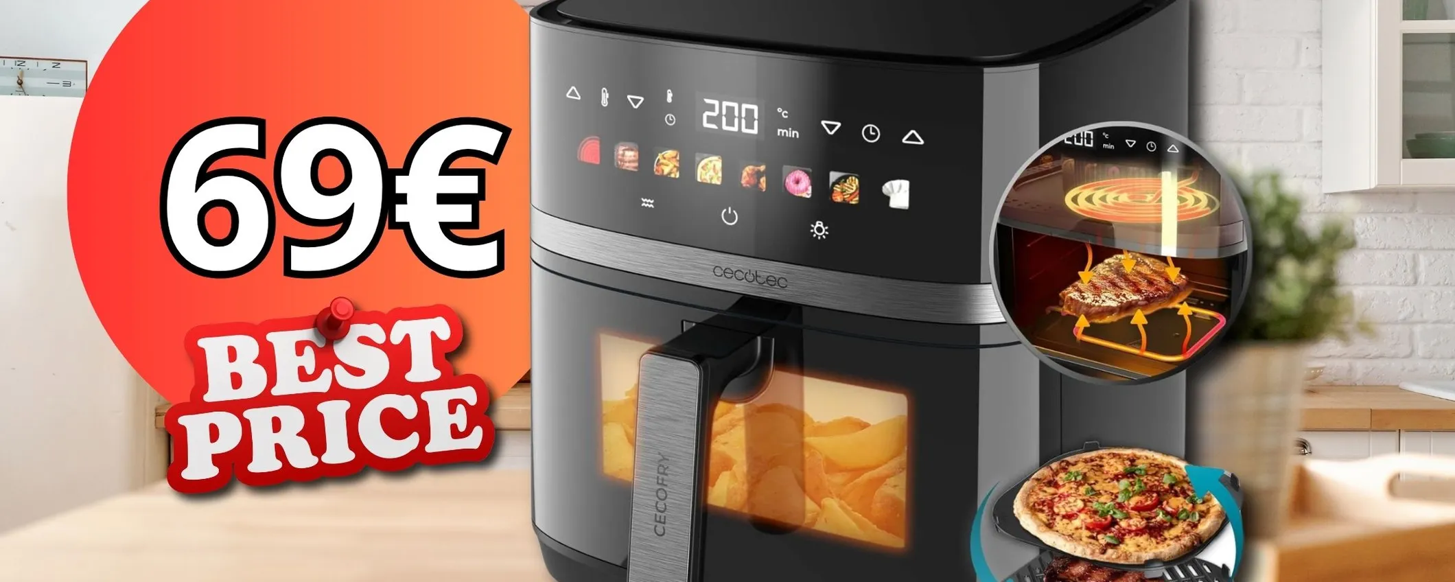 Friggitrice Cecotec da 8 LITRI: capacità gigante e prezzo mini