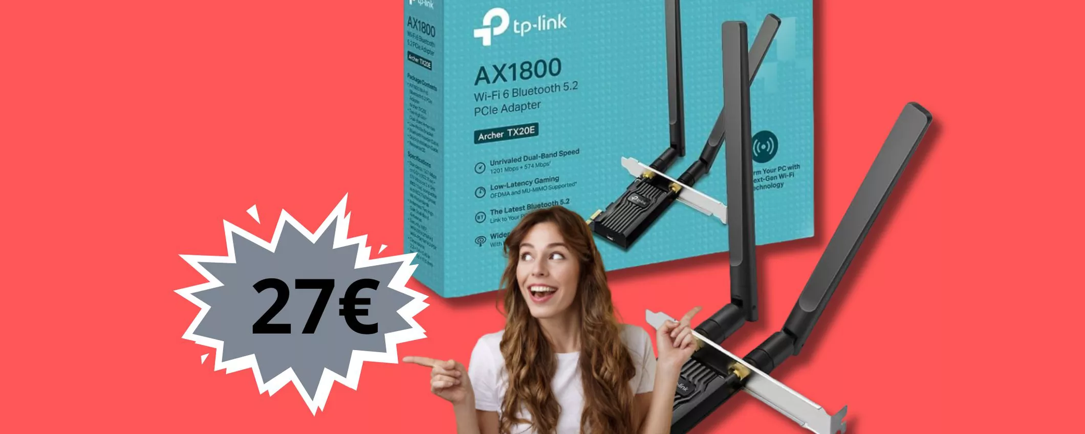 Con questo adattatore TP-Link avrai in casa il WiFi 6! Prendilo ADESSO a soli 27 euro!