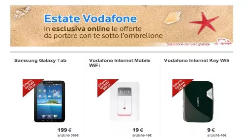 Estate Vodafone: offerte esclusive su smartphone, tablet PC e Internet key