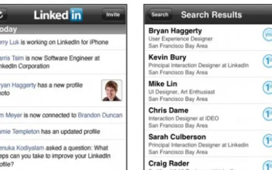 LinkedIn: la propria carriera, su iPhone