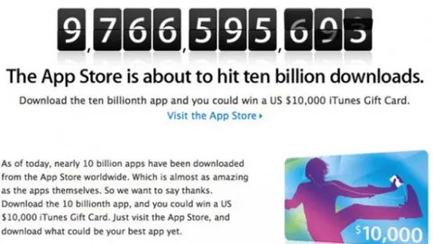 Apple festeggia i 10 miliardi di app scaricate con un concorso