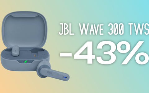 JBL Wave 300 TWS: gli auricolari wireless sono al NUOVO MINIMO STORICO (-43%)