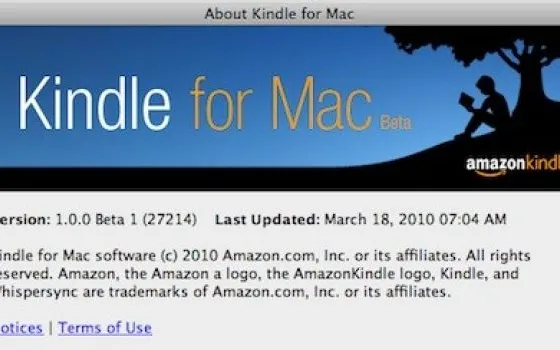 Amazon rilascia Kindle per Mac Beta