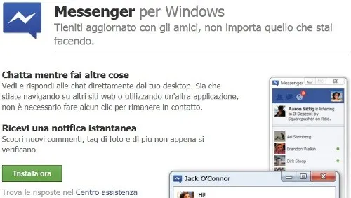 Facebook Messenger per Windows disponibile per il download