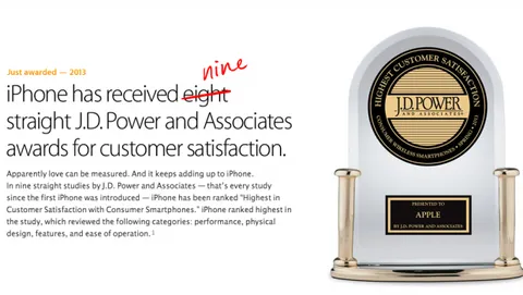 J.D. Power awards: Apple aggiorna la pagina di iPhone