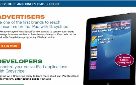Greystripe porta le pubblicità in Flash su iPhone e iPad