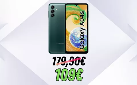 Samsung Galaxy A04s al MINIMO STORICO: oggi soli 109€ (-39%)
