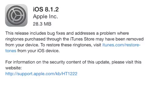 iOS 8.1.2 risolve il problema delle suonerie iPhone che spariscono