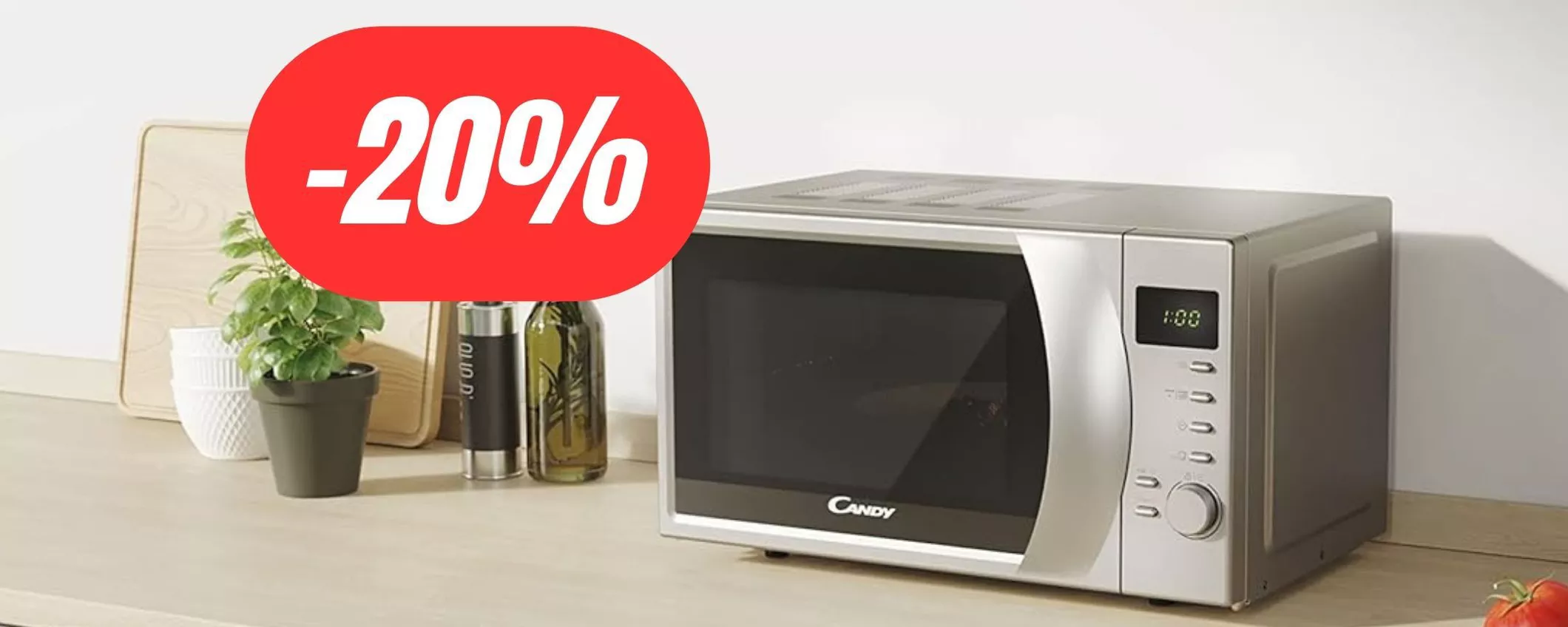 Riscalda e cucina ottimi piatti con il forno a microonde Candy in sconto per il Prime Day