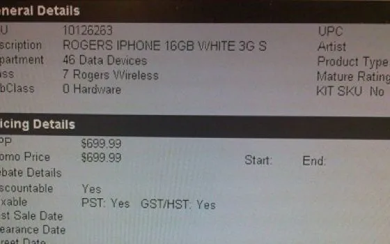 Conferme dal Canada: iPhone 3G S è più caro
