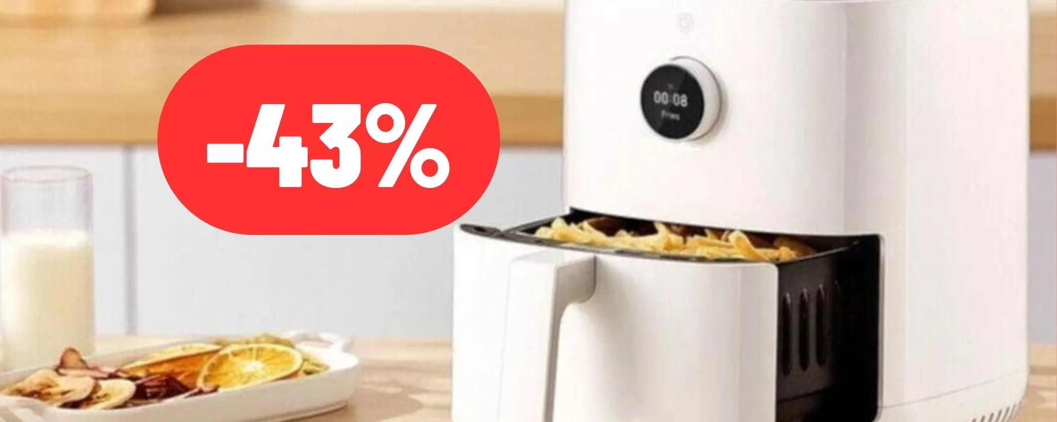 Pietanza gustosissime e sane con la friggitrice ad aria Xiaomi al 43% di sconto