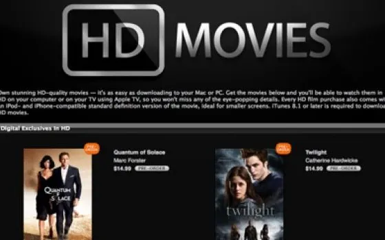 Acquistare e noleggiare film in HD direttamente da iTunes