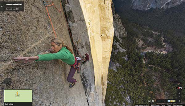 La scalata di Lynn Hill su El Capitan, immortalata nell'archivio di Street View