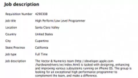Apple cerca personale esperto in ARM NEON