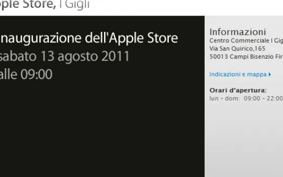L'Apple Store di Firenze aprirà sabato 13 agosto. Prossimamente un Apple Store in pieno centro a Torino