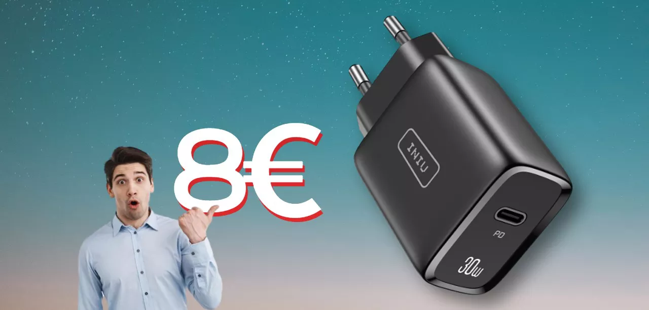 Caricabatterie USB-C 30W a 8€: AFFARE con sconto e coupon