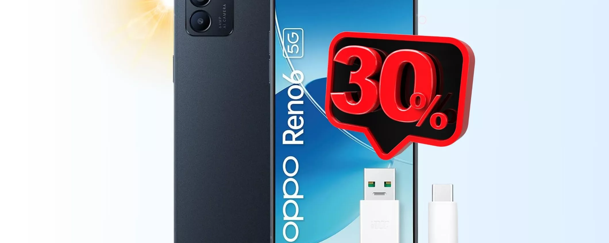 SCONTO DI 90€ per OPPO Reno6: smartphone top di gamma (-30%)