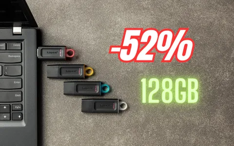 Pennetta Kingston da 128GB USB 3.2 con cappuccio protettivo a 9€