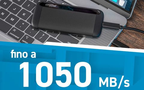 SSD portatile Crucial X8 da 1TB ad un prezzo fenomenale su Amazon
