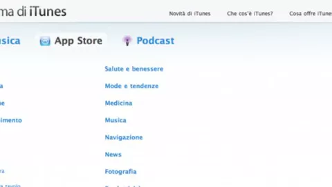 Anteprima di iTunes include anche le categorie delle applicazioni