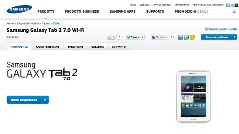 Un Samsung Galaxy Tab 2 7.0 in regalo a chi comprerà un Samsung Galaxy S3