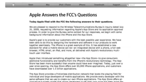 Apple risponde formalmente alla FCC