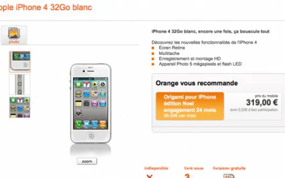 L'iPhone 4 bianco appare nel catalogo di alcuni operatori più caro del modello nero