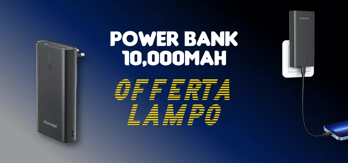 Power Bank 10.000mAh con spina: OFFERTA LAMPO sconto e coupon