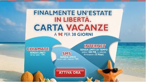 TIM Carta Vacanze 2012: chiamate, SMS e Internet a 9 euro