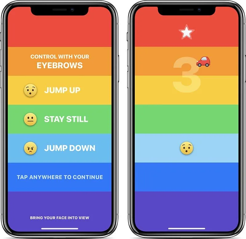 Rainbrow, il gioco per iPhone X che si controlla con le espressioni facciali
