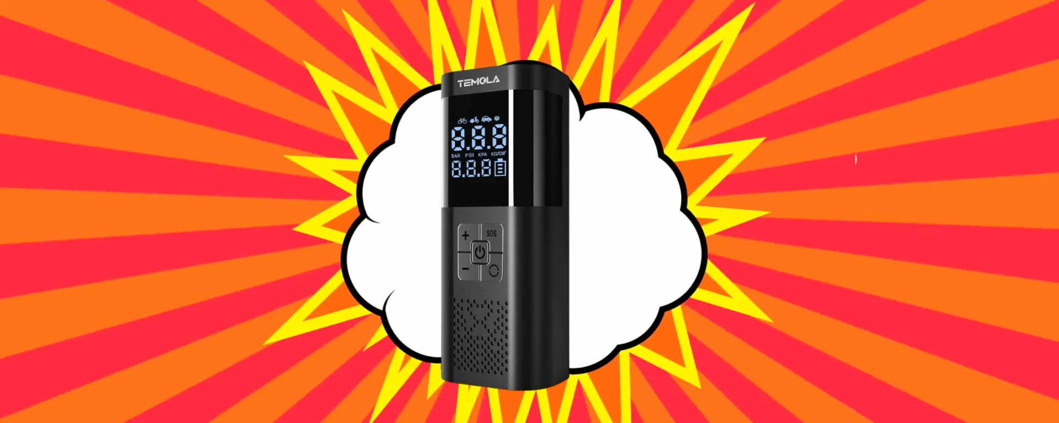 Viaggia sempre in sicurezza con il Mini compressore portatile a soli 17€