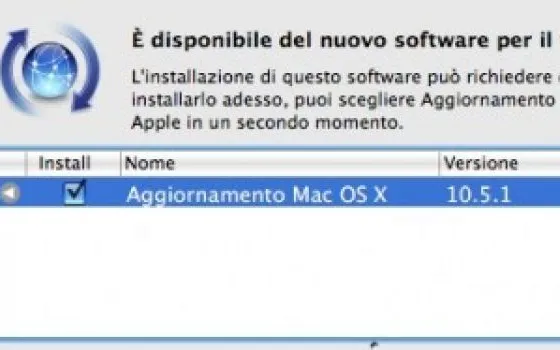 Disponibile Mac OS X 10.5.1